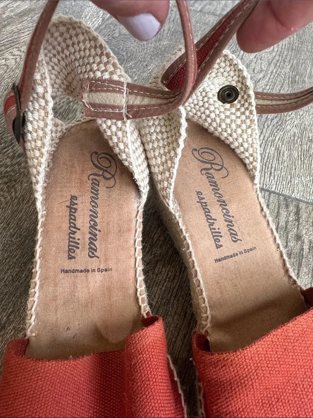 Ramoneiras Handmade in Spain Canvas Wedge Espadrilles Burnt Orange Size 37